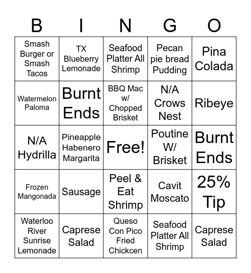 Ivar's Bingo Card