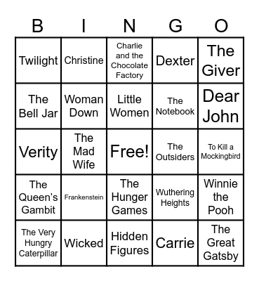 Book Bingo Card
