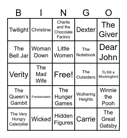 Book Bingo Card