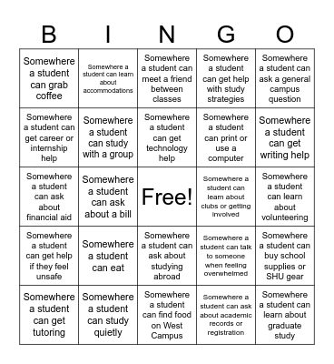 Academic Advisor Bingo Card