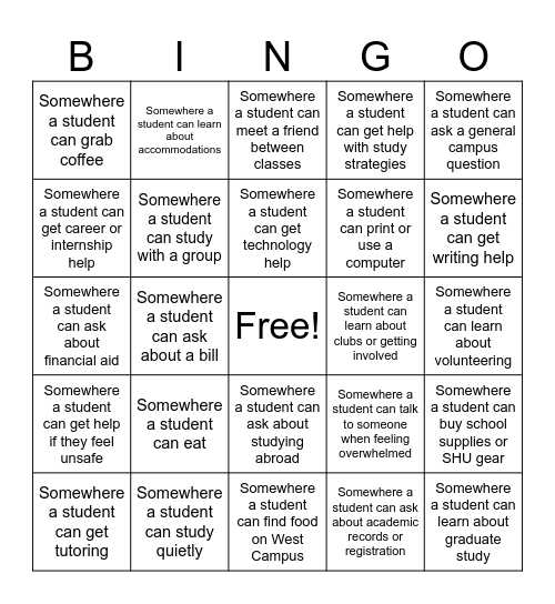 Academic Advisor Bingo Card