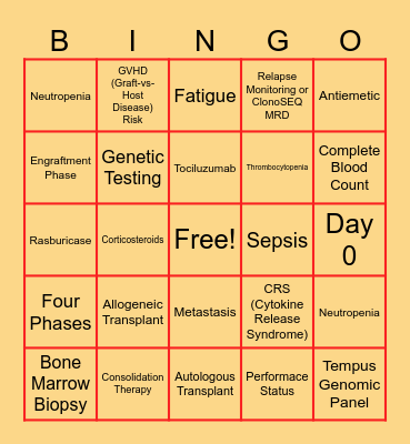 Harvest of Hope BINGO Card