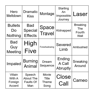 BingoFlix: Mars Attacks! (1996, PG-13) Bingo Card