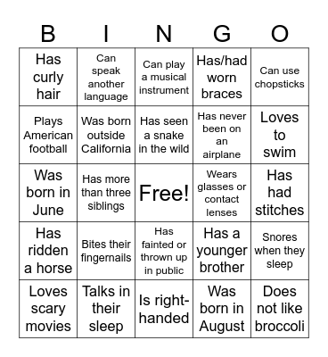 Back to School Bingpo Bingo Card