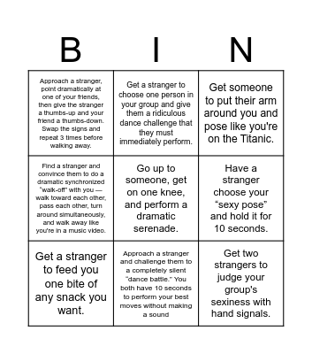 Bachelor Bingo Card