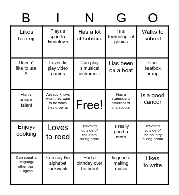 Find Someone Who... Bingo Card