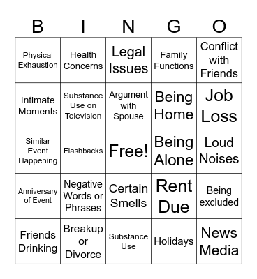 JR Triggers 2 Bingo Card