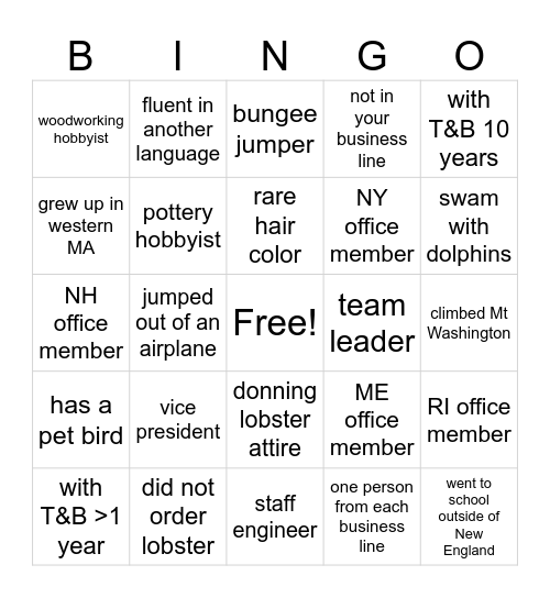 2026 Lobster Fest Bingo Card