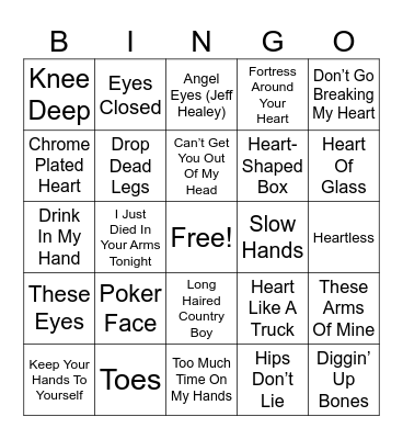 GET ME BODIED MUSIC Bingo Card