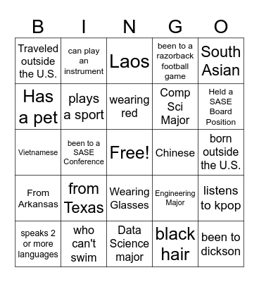 SASE  BINGO Card