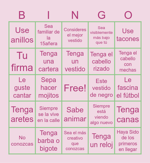 Encuentra alguien que... Bingo Card