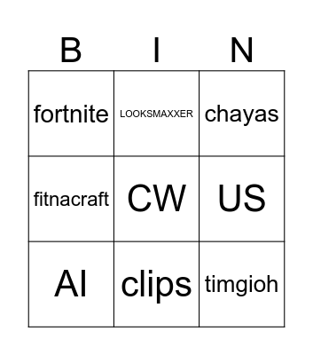 TikTok BINGO Card