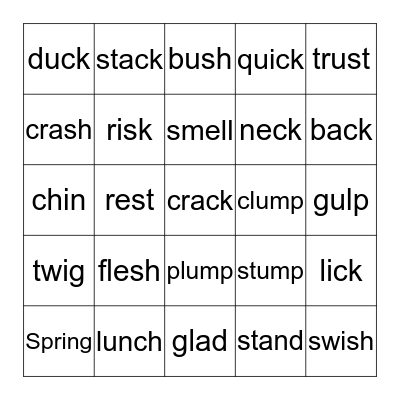 Module 2 green words  Bingo Card