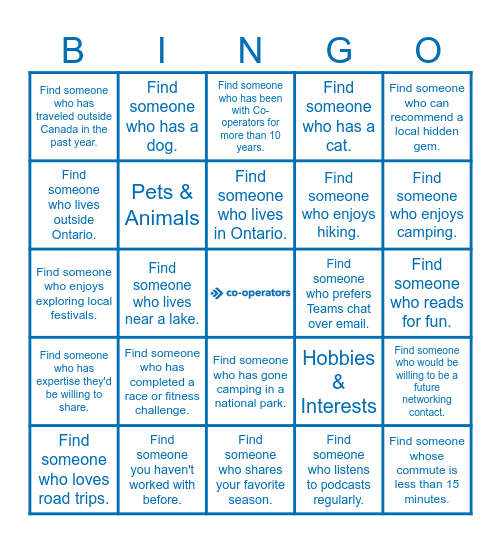 Claims Strategy & Execution Networking Bingo Card
