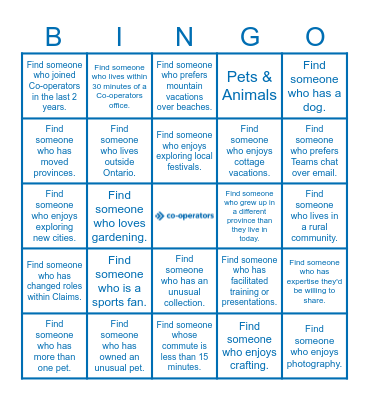 Claims Strategy & Execution Networking Bingo Card
