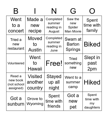 Freshman Skills 2026 Bingo Card