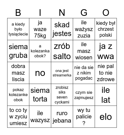 mitobingo ome Bingo Card