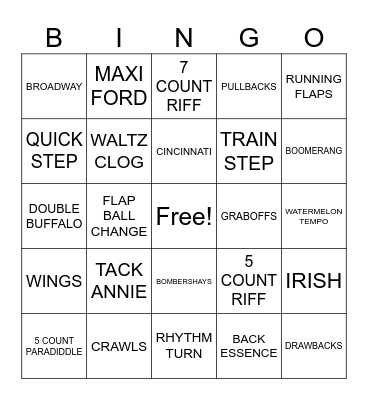 TAP! Bingo Card