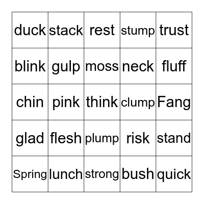 Module 2 green words  Bingo Card