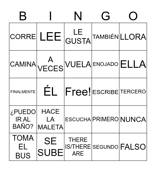 ¡JUGUEMOS! Bingo Card