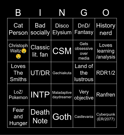 Arctic’s Bingo Card