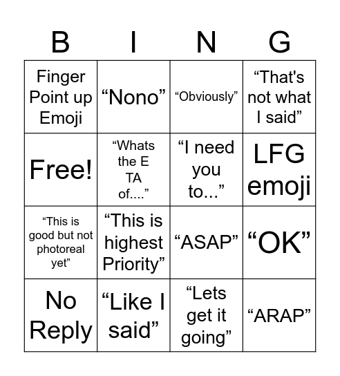 7 Bingo Card