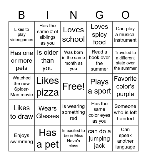 Find Someone Who... Bingo Card