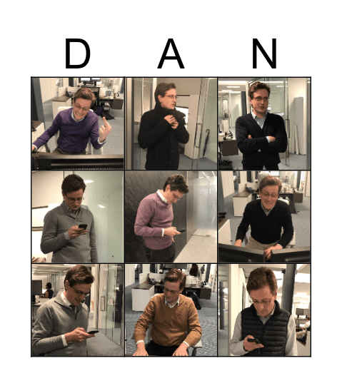 Sweater Boy Bingo Card