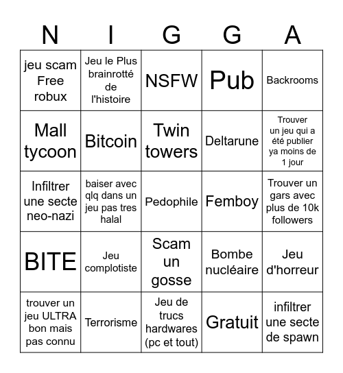 Complot bingo Card