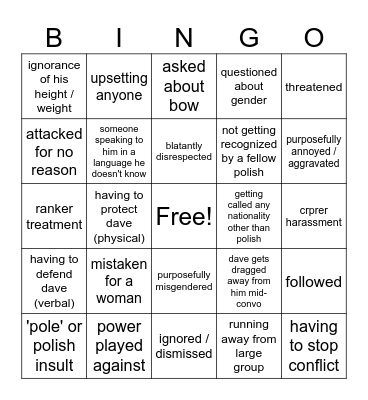 the classic celestyn experience Bingo Card
