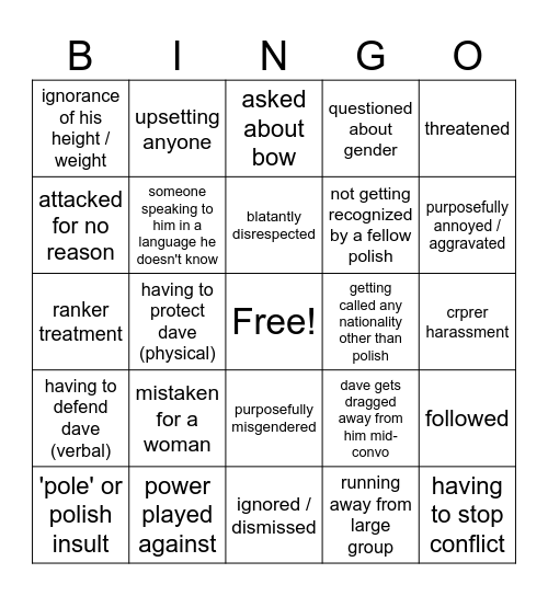 the classic celestyn experience Bingo Card