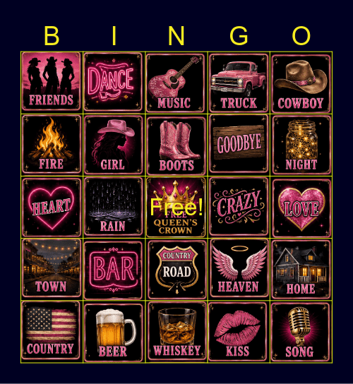 Ladies Night Bingo Royale Bingo Card