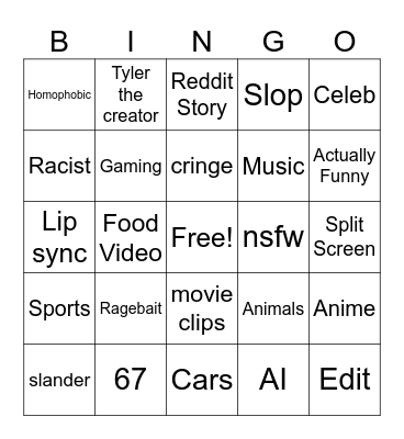 BINGO CARD Bingo Card