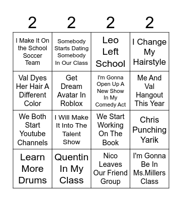 2026-2027 School Year Bingo Card