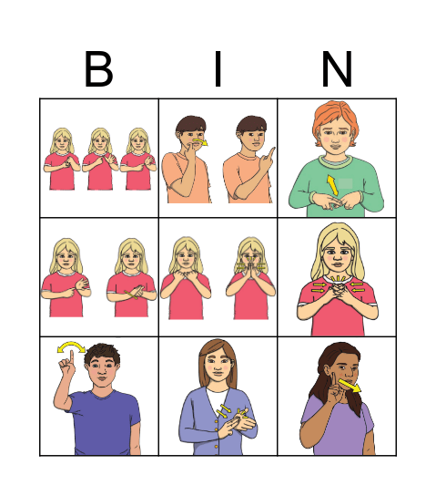 TIME WORDS Bingo Card
