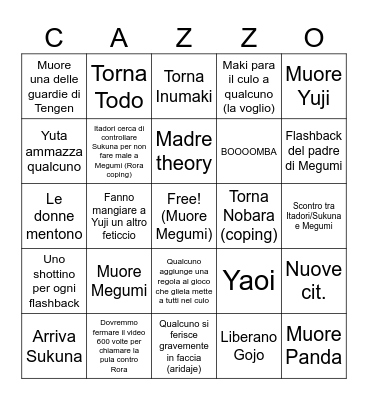 JJK s3 bingo Card