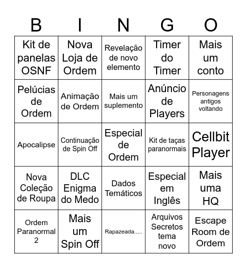 Dia 29/08 Bingo Card