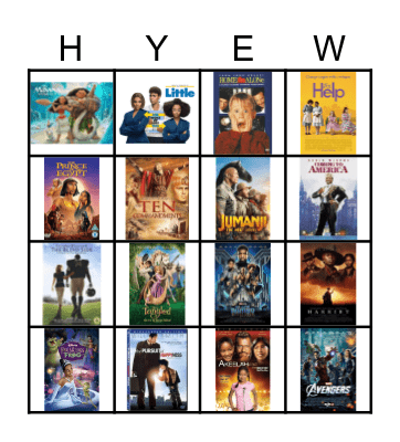 Movies Bingo Card
