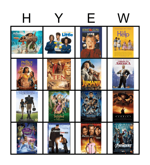 Movies Bingo Card