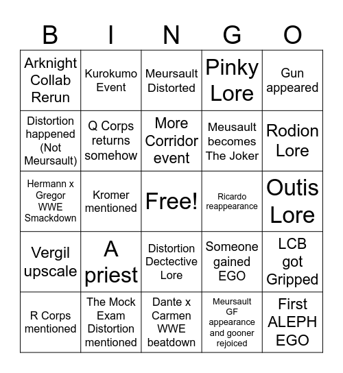 Canto 10 stuff Bingo Card