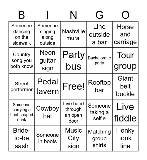 Broadway Bingo Card