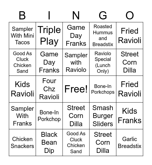Q3 Food Rollout'[ Bingo Card