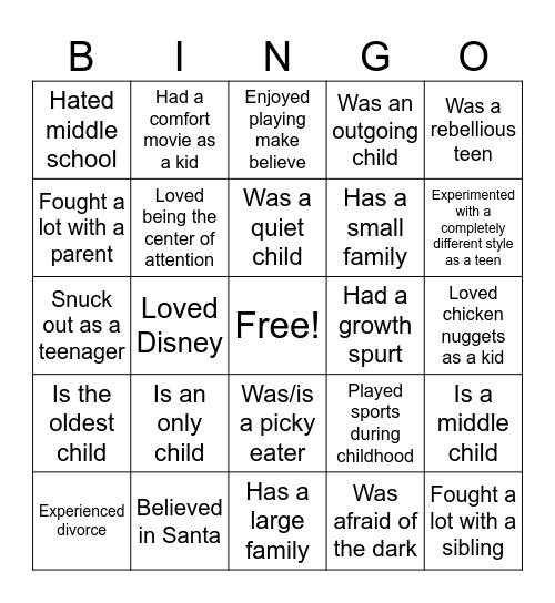 Developmental Psych Bingo Card