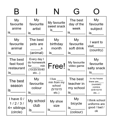 KINRAN JHS SUPER BINGO Card