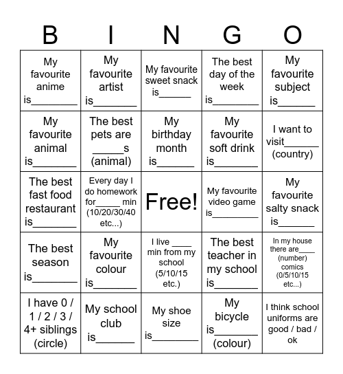 KINRAN JHS SUPER BINGO Card