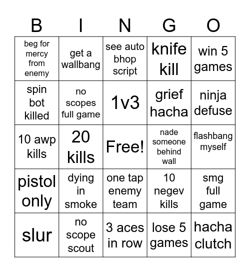 shitting a brick Bingo Card
