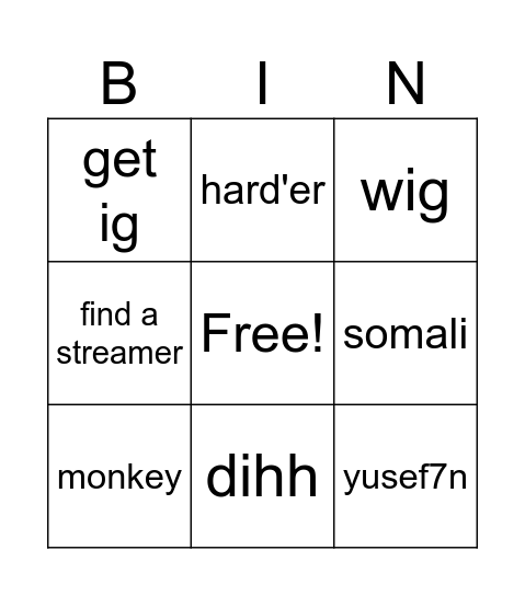 Zeke bingo Card