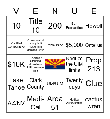 JURISDICTION BINGO Card