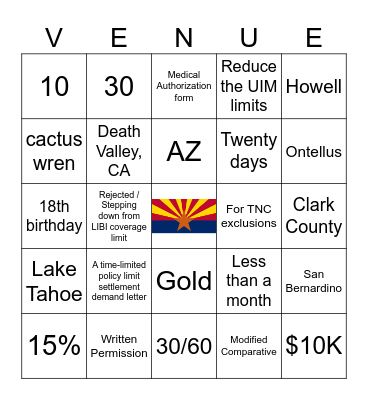 JURISDICTION BINGO Card