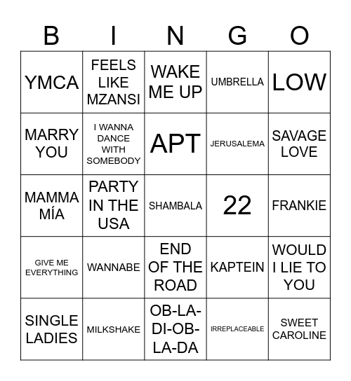 BINGO RHAPSODY Bingo Card